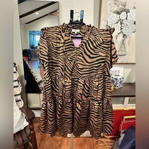 Animal Print Ruffle Dress